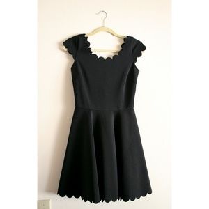 Scalloped, a-line, flare dress